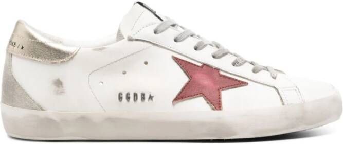 Golden Goose Super Star Leren Sneakers met Gelamineerde Hiel White Heren