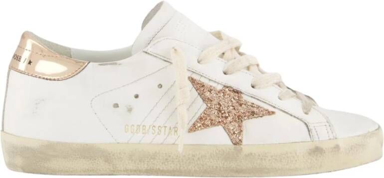 Golden Goose Super-Star Sneakers Witte Vrouw Vissen Rozen Ster White Dames