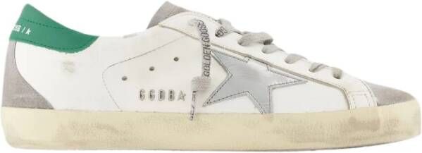 Golden Goose Lichtblauwe Lamsskin Jas met Witte Mouwen Wit