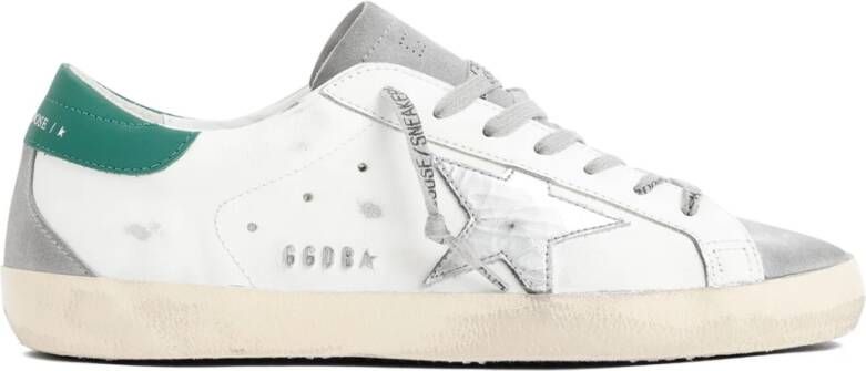 Golden Goose Heren Lichtblauwe Lamsskin Jas met Witte Mouwen Wit Heren