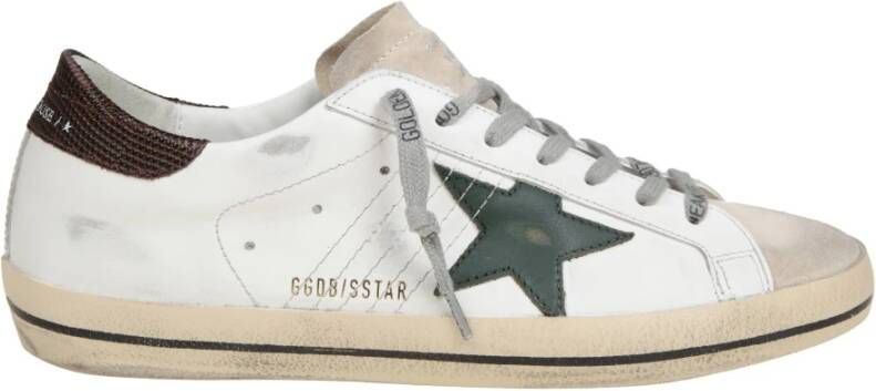 Golden Goose Stijlvolle Leren Sneakers in Wit Groen Bruin Multicolor Heren