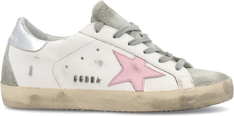 Golden Goose Super-Star Sneakers Vintage Leer Bleekroze Ster White Dames