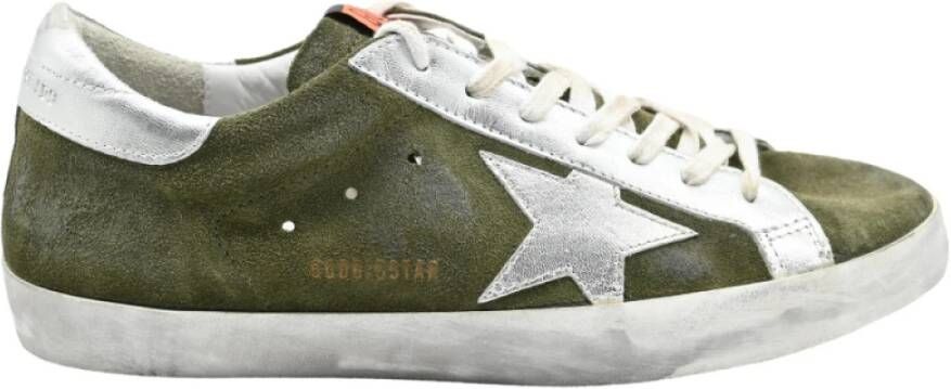 Golden Goose Superstar Green Silver Sneakers Green Heren