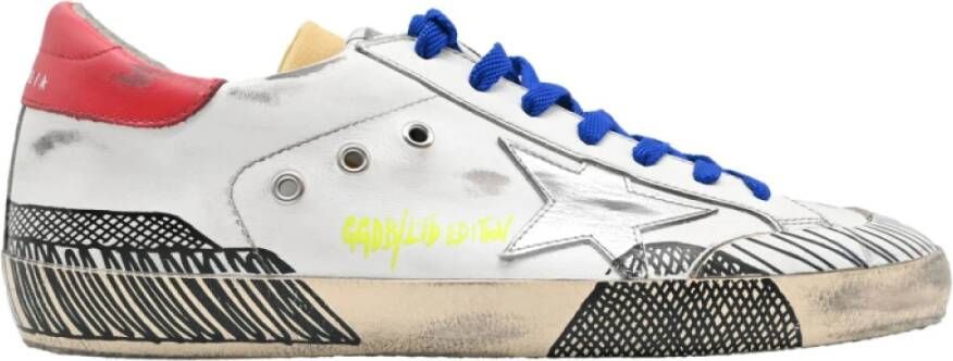 Golden Goose Superstar Leren Sneakers Wit Rood Zwart White Heren