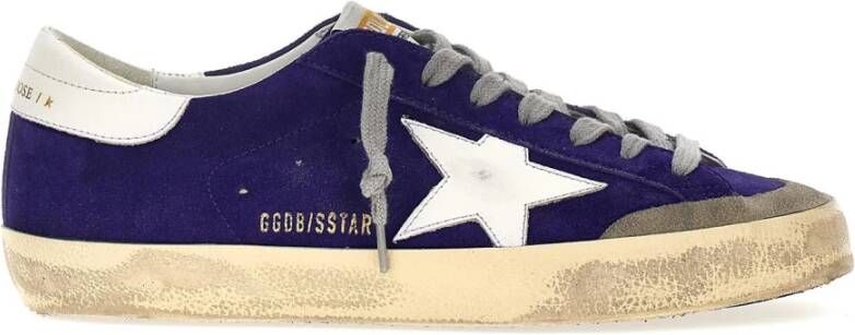 Golden Goose Superstar Suède en Leder Sneakers Blue Heren