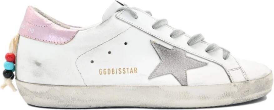 Golden Goose Superstar White and Pink Sneakers White Dames