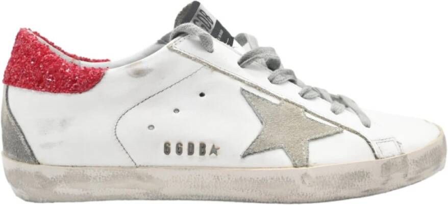 Golden Goose Superstar White and Red Star Sneakers White Dames