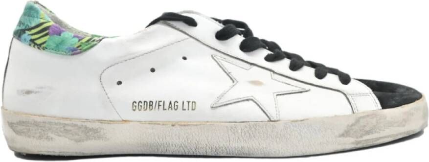 Golden Goose Superstar White Black and Flower Sneakers White Heren