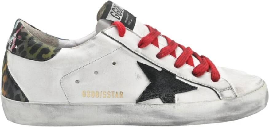 Golden Goose Superstar White Black Star Multicolor Leopard Sneakers White Dames