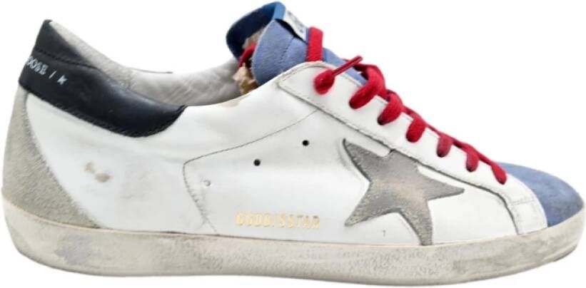 Golden Goose Superstar White Blue Sneakers White Heren