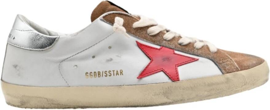 Golden Goose Superstar White Brown Red Silver Sneakers White Heren