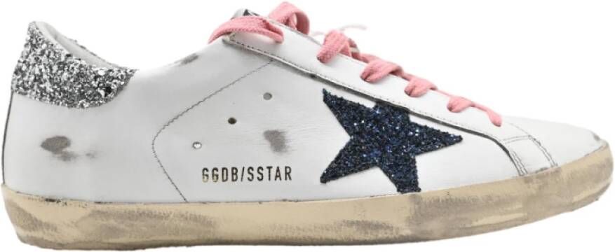 Golden Goose Superstar White Dark Blue Silver Sneakers White Dames