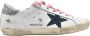 Golden Goose Superstar White Dark Blue Silver Sneakers White Dames - Thumbnail 1