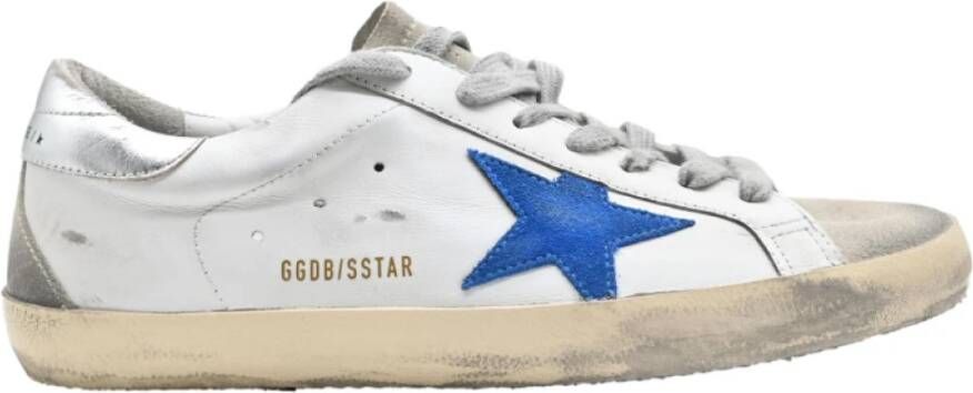 Golden Goose Superstar White Electric Blue Ice Silver Sneakers White Heren