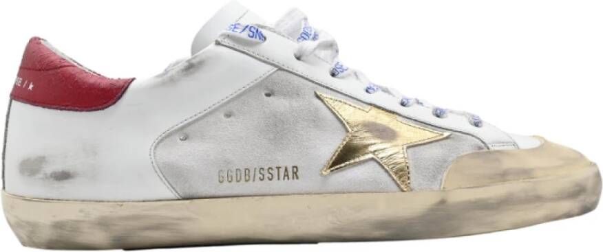 Golden Goose Superstar White Gold Dark Red Sneakers Multicolor Dames