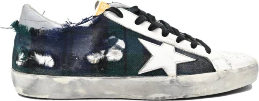 Golden Goose Superstar White Green Scottish Jeans Sneakers Multicolor Dames