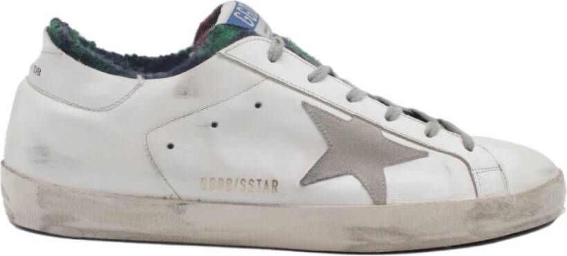 Golden Goose Superstar White Green Shearling Sneakers White Dames