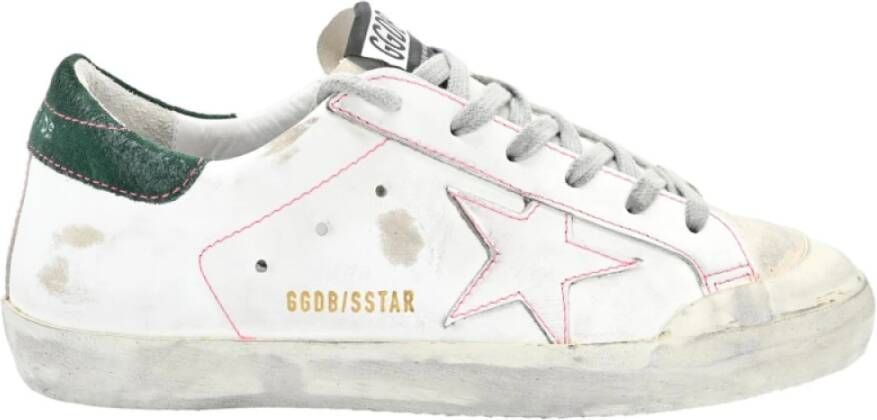 Golden Goose Superstar White Green Sneakers White Dames