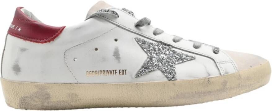 Golden Goose Superstar White Silver Red Sneakers White Dames