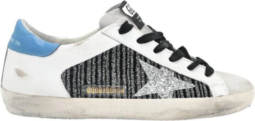 Golden Goose Superstar Wit Zwart Zilver Glitter Sneakers Multicolor Dames