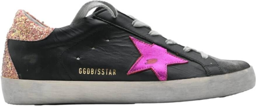 Golden Goose Superstar Zwart Grijs Violet Sneakers Multicolor Dames