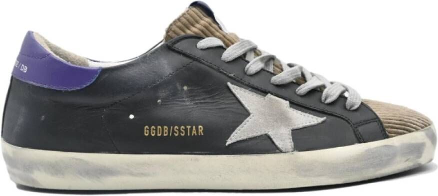 Golden Goose Superstar Zwart Suède Violet Sneakers Gray Heren