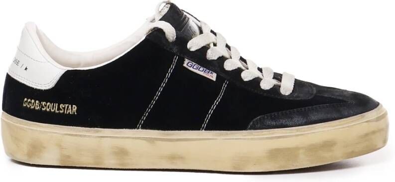 Golden Goose Velvet Sneakers Vintage Stijl Logo Label Black Heren