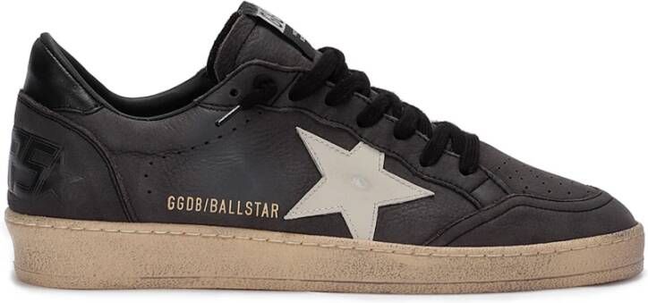 Golden Goose Vernielde Effect Symbool Sneakers met Logo Black Heren