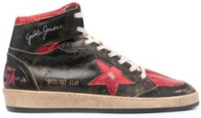 Golden Goose Versleten hoge sneakers Black Heren