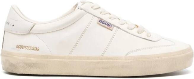 Golden Goose Verweerde Leren Lage Sneakers White Heren