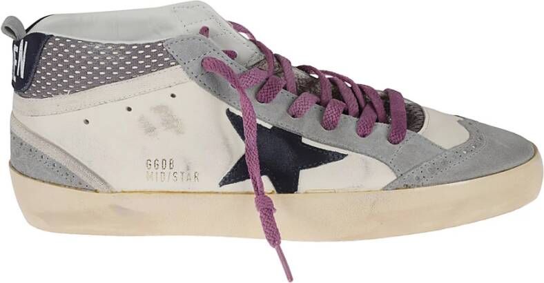 Golden Goose Verweerde leren Mid-Star sneakers voor heren Wit Heren