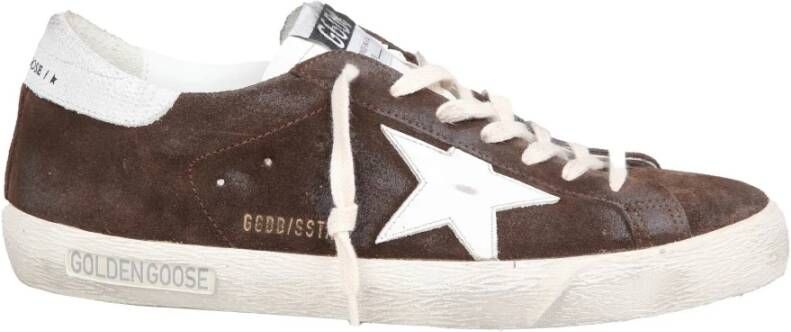 Golden Goose Vintage Bruine Suède Sneakers Brown Heren