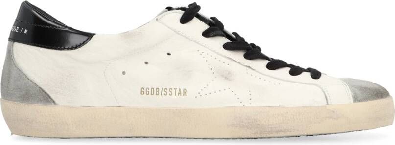 Golden Goose Vintage Lage Sneakers met Leren Details White Heren