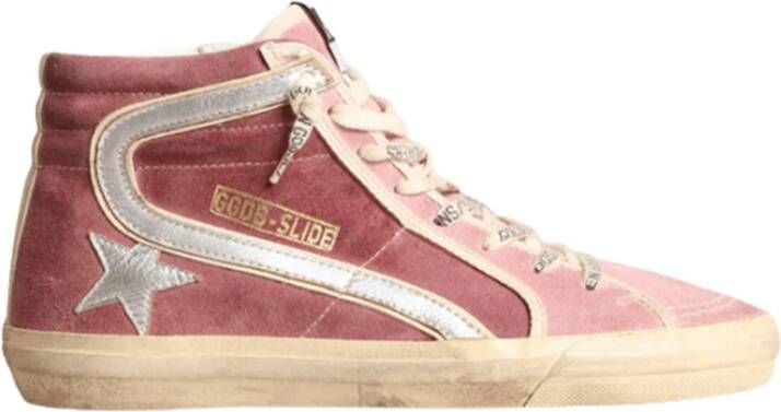 Golden Goose Vintage Paarse Suède Sneakers Purple Dames