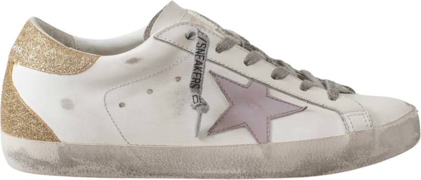 Golden Goose Vintage Ster Sneakers met Glitter Hiel White Dames