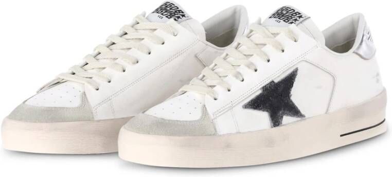 Golden Goose Vintage Stijl Leren Sneakers White Heren