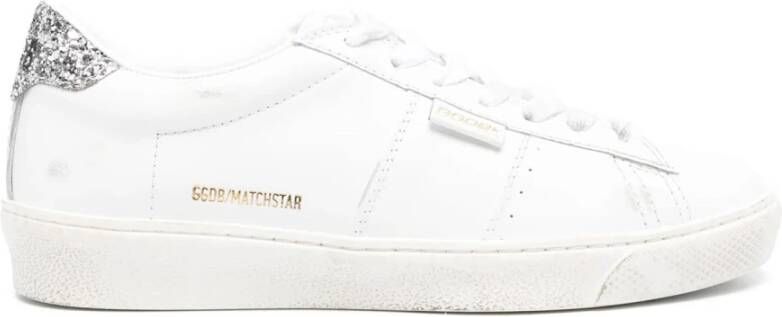 Golden Goose Witte Leren Sneakers met Zilveren Accenten White Dames