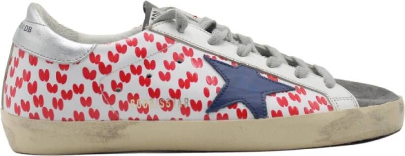 Golden Goose Wit Blauw Grijs Rood Sneakers Multicolor Dames