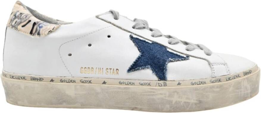 Golden Goose Wit Blauw Jeans Ster Sneakers White Dames