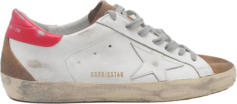 Golden Goose Wit Bruin Rood Sneakers White Heren