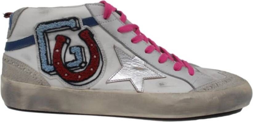 Golden Goose Wit Fantasy Pink Mid Star Sneakers Multicolor Heren