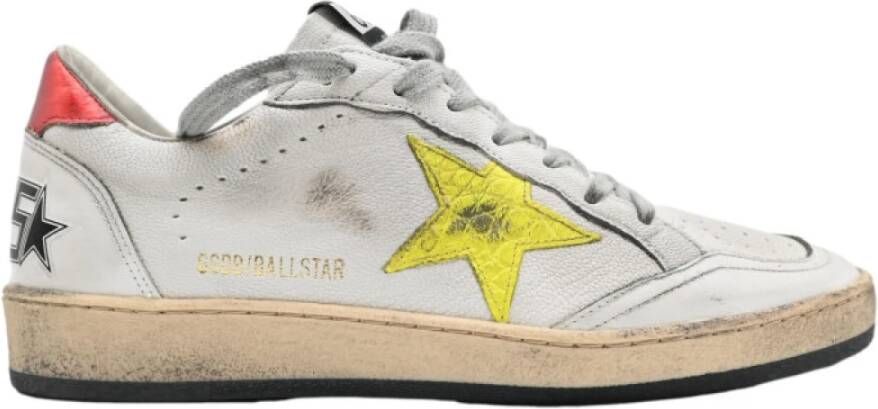 Golden Goose Wit Geel Fluo Ster Sneakers Multicolor Dames