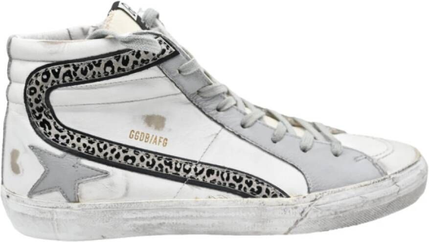 Golden Goose Wit Grijs Leo Slide Sneakers Multicolor Heren