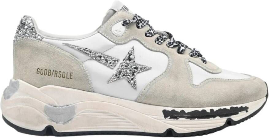 Golden Goose Wit Grijs Zilver Glitter Ster Sneakers Multicolor Dames