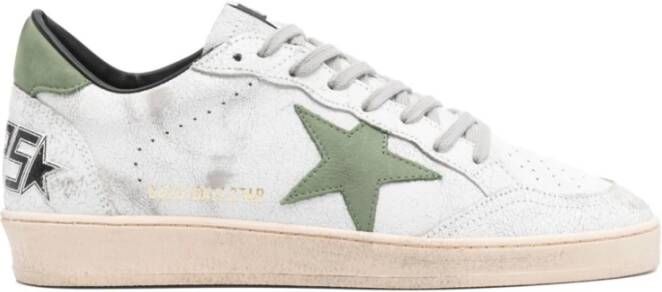 Golden Goose Wit Groen Kalfsleren Sneakers White Heren