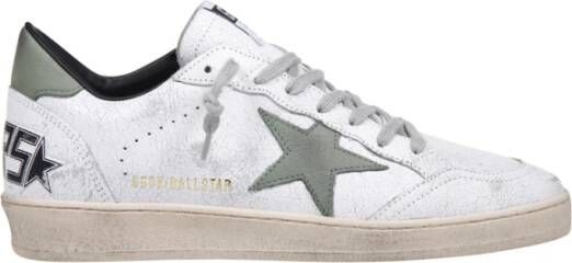 Golden Goose Wit Groen Leren Bovenwerk Ster Hiel White Heren