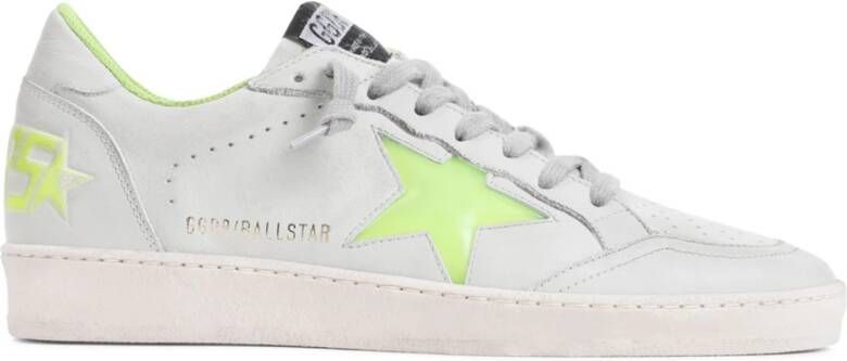 Golden Goose Wit Groen Lime Ballstar Sneakers White Heren