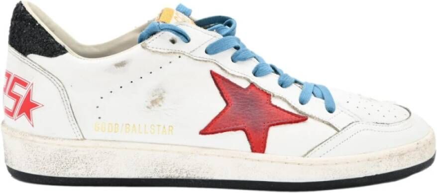 Golden Goose Wit Rood Rock Slang Ballstar Sneakers White Heren