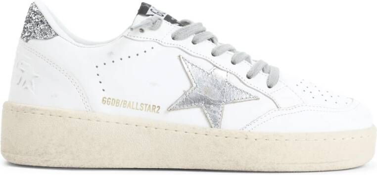 Golden Goose Wit Zilver Ballstar 2 Sneakers White Dames