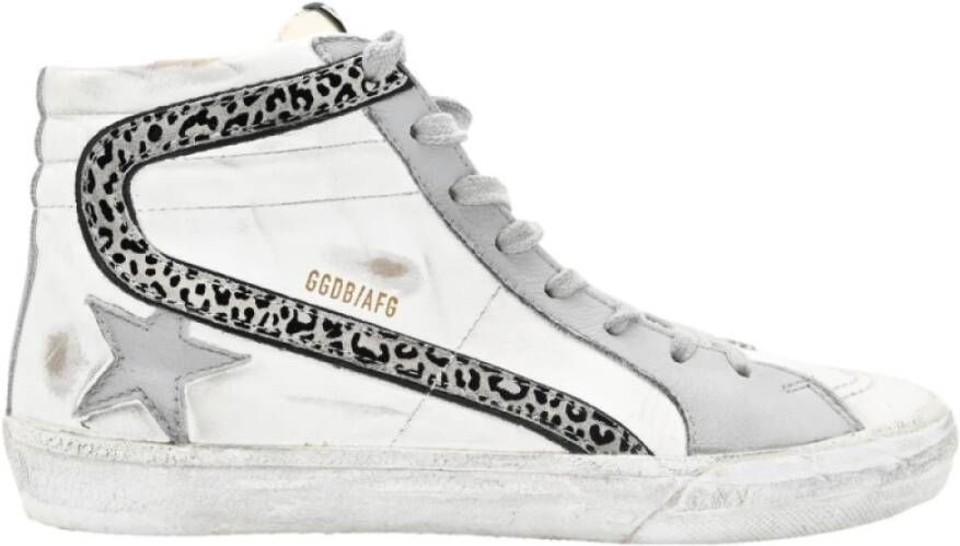 Golden Goose Wit Zilver Luipaardlijn Sneakers Gray Dames